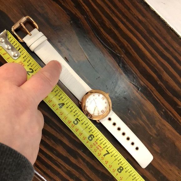 MARC JACOBS Rose Gold & White Leather Large Dial Watch NWOT - Picture 15 of 17